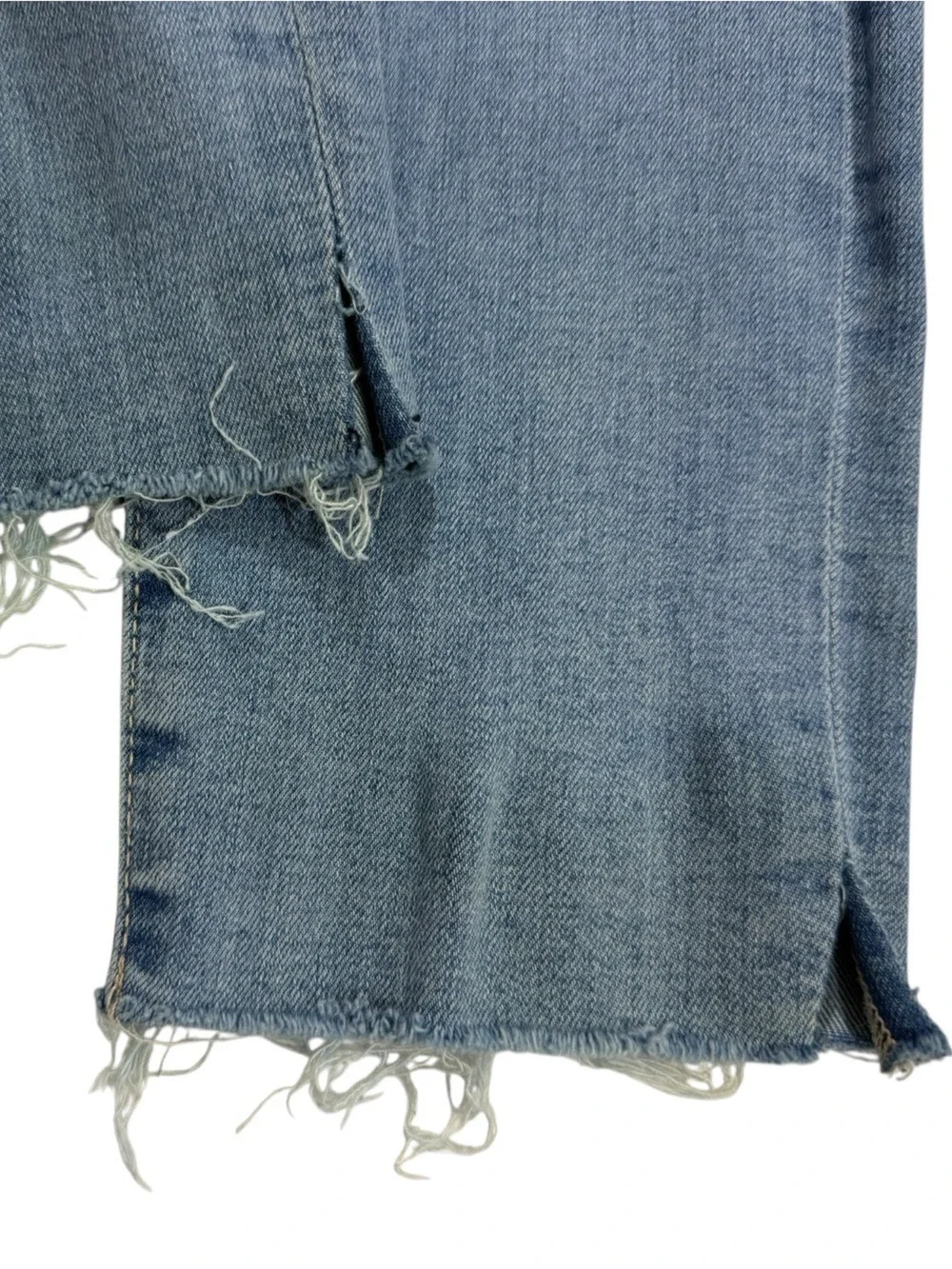 FRAME Le High Skinny Raw Hem Side Slit Jeans Women 27 Light Wash Stretch